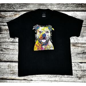 Pitbulls They Will Steal your Heart T Shirt Graphic Tee Mens Size XL Black
